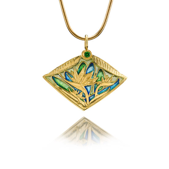 Ethereal Beauty | Bird of Paradise | Plique a Jour Jewelry | Enamel Necklace